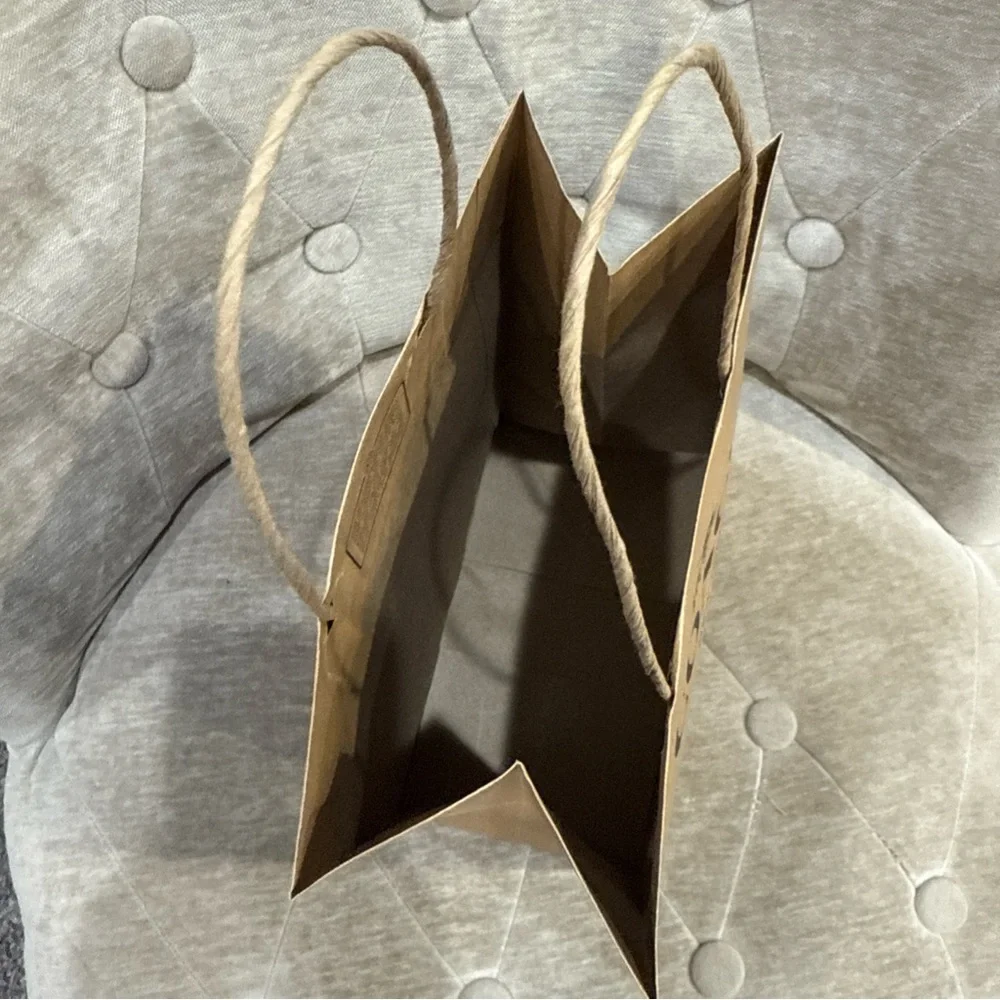 Coach New York Empty Brown Paper Shopping Gift Bags 10x8x4.5” Small Size
